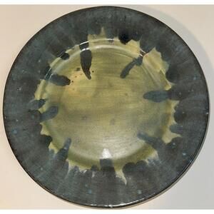 Gayle Cornwell ‘02 Glazed Pottery Plate Dish Signed, Handmade w/ Blues & Greens